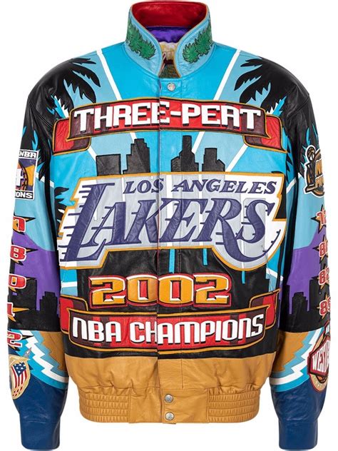 lakers three peat jacket replica|Buy Jeff Hamilton Lakers 2002 3Peat Leather Jacket .